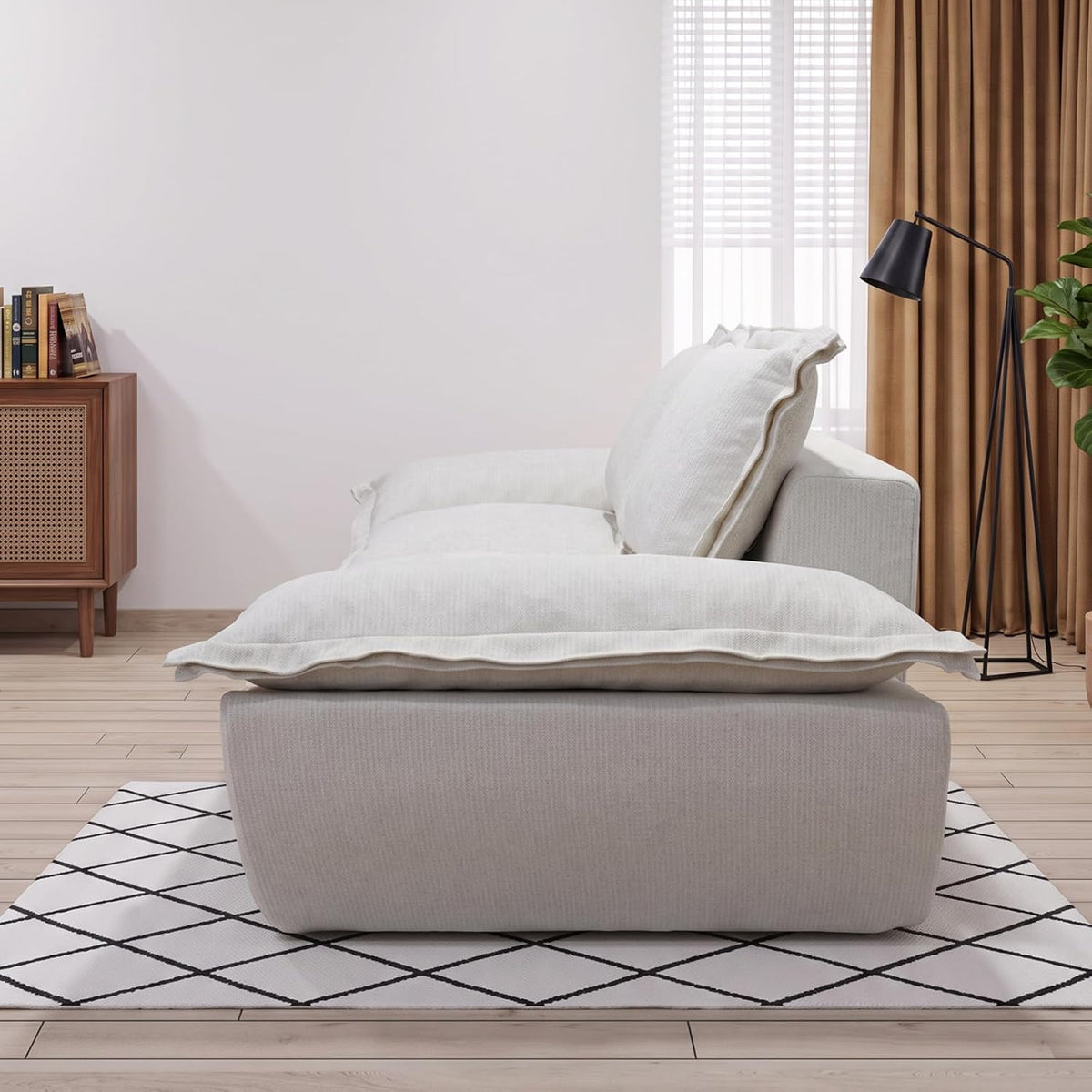 Modern Cloud Sofa, Removable Washable Cover, 2-Seater