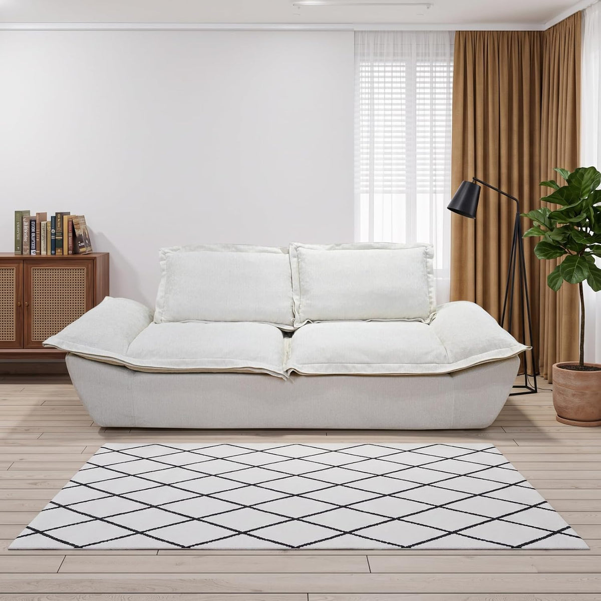 Modern Cloud Sofa, Removable Washable Cover, 2-Seater